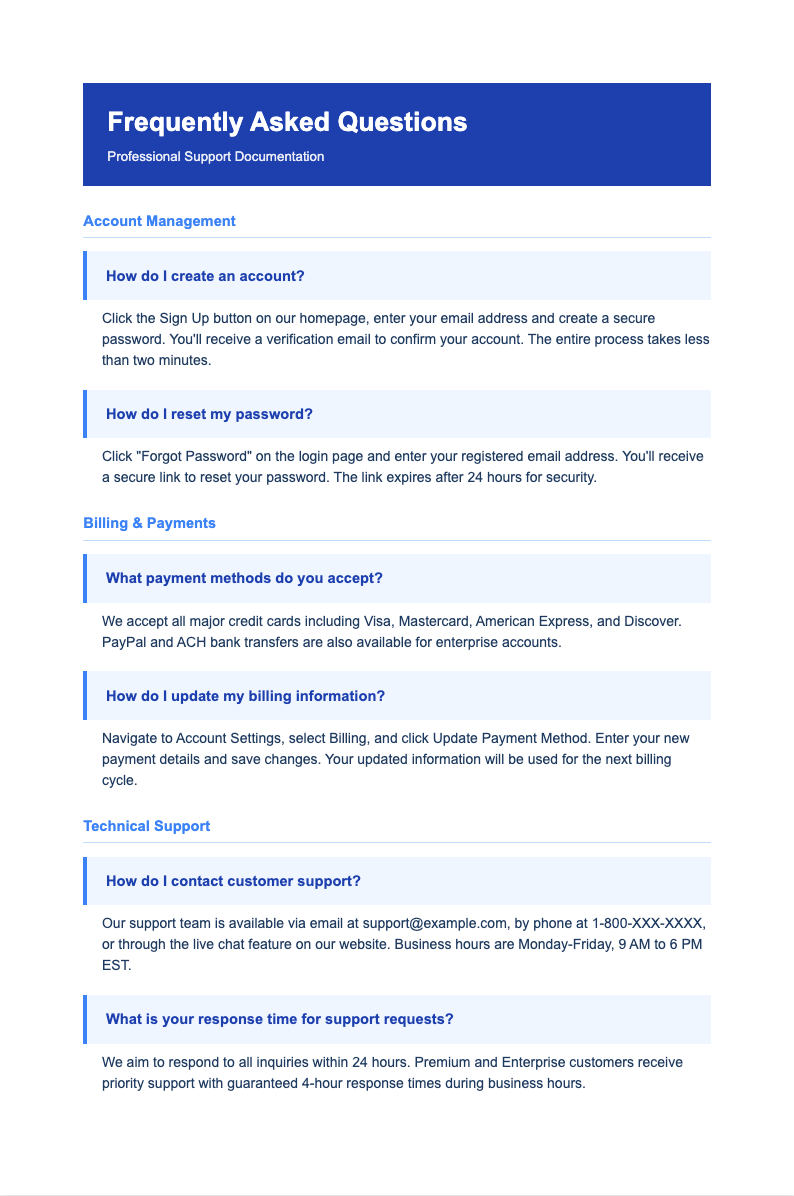 Professional blue Q&A